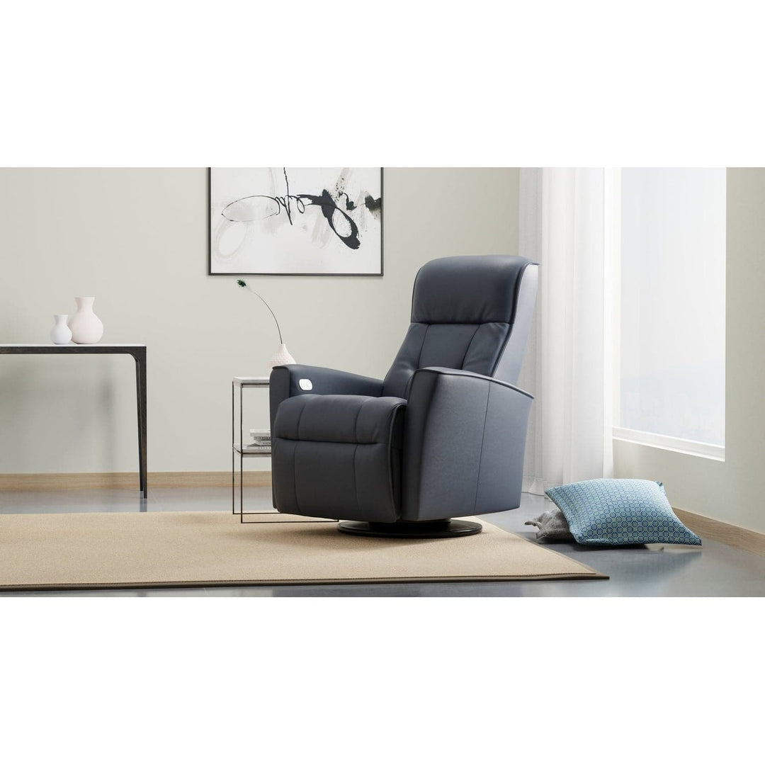 Harstad Small Power Swing Relaxer-Fjords-FJORDS-552116P-192-Lounge ChairsNordic Line Leather 192 Navy-3-France and Son