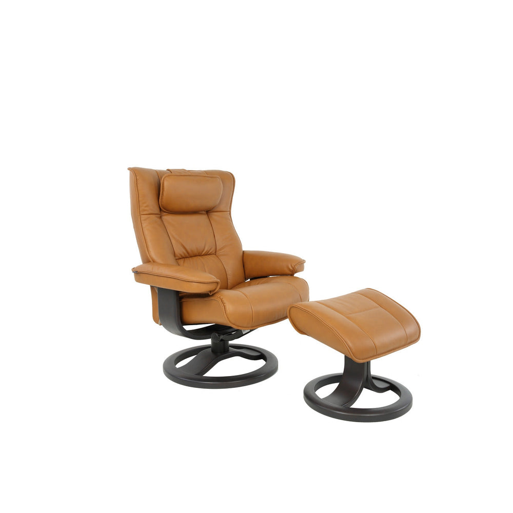 Regent R Small Recliner with Footstool-Fjords-FJORDS-117UPI-545-Lounge ChairsAL Vintage Cognac-2-France and Son