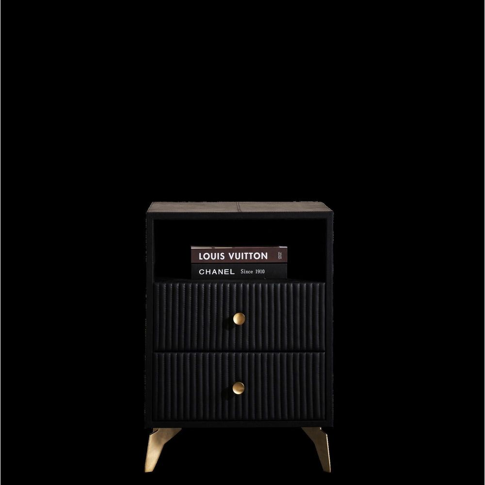 Stanford Two Drawer Side Table - Black