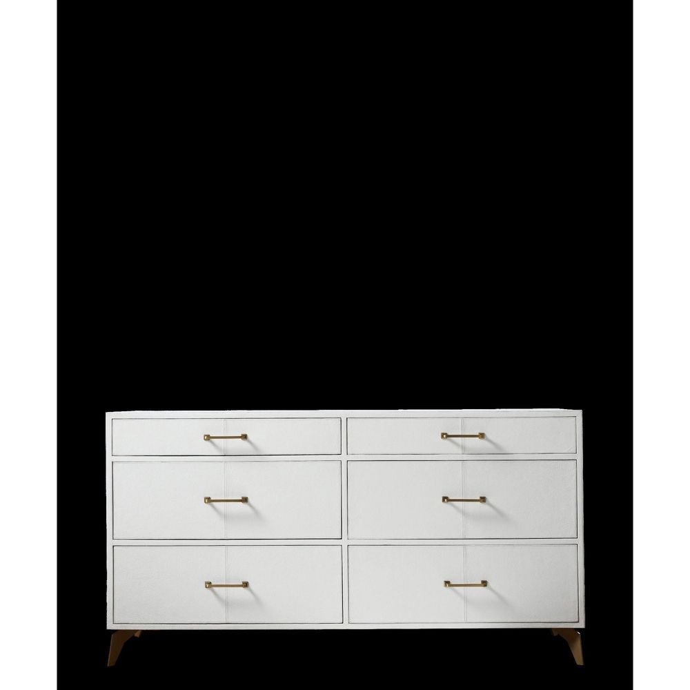 Berkeley Six Drawer Leather Wrapped Dresser - White