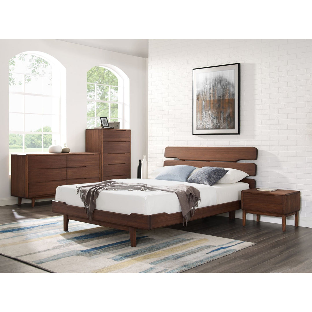 Currant Queen Platform Bed - Oiled Walnut