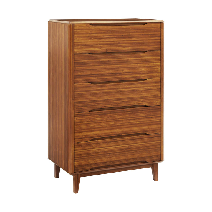 Currant Five Drawer High Chest - Amber