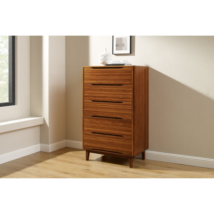 Currant Five Drawer High Chest - Amber