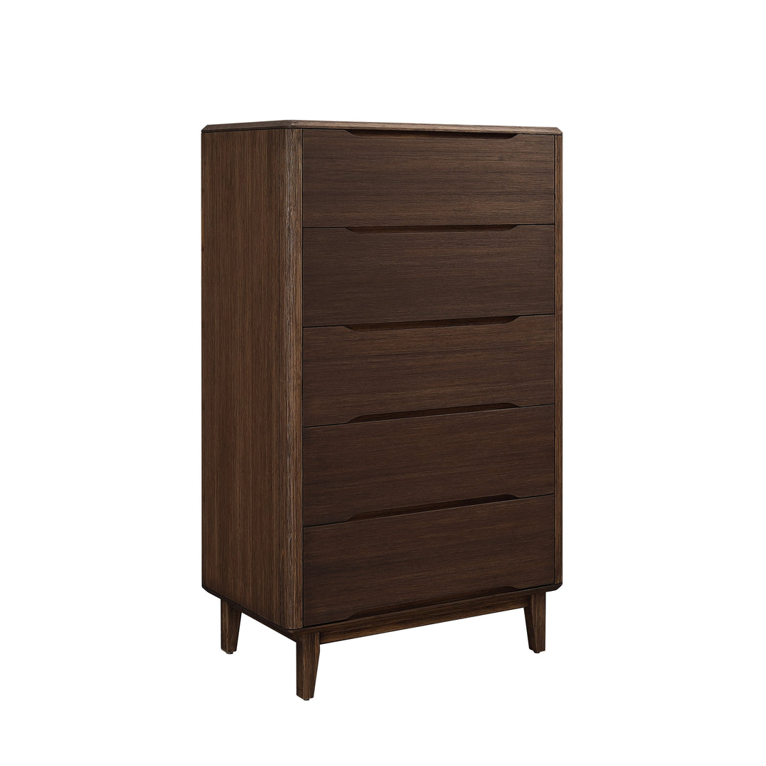 Currant Five Drawer High Chest - Oiled Walnut