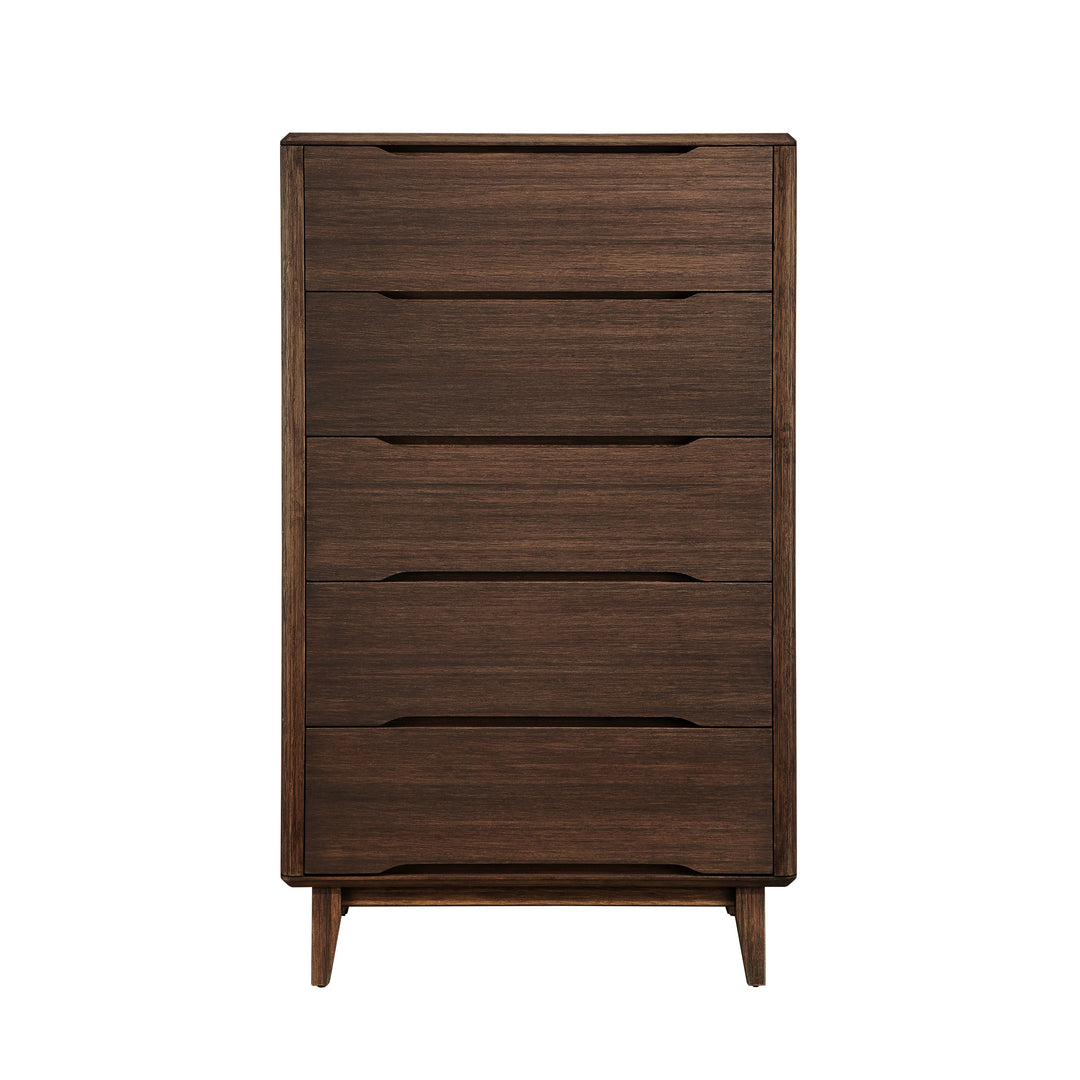 Currant Five Drawer High Chest - Oiled Walnut