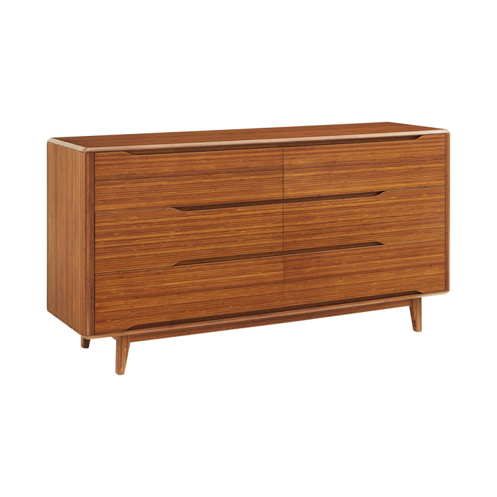 Currant Six Drawer Double Dresser - Amber