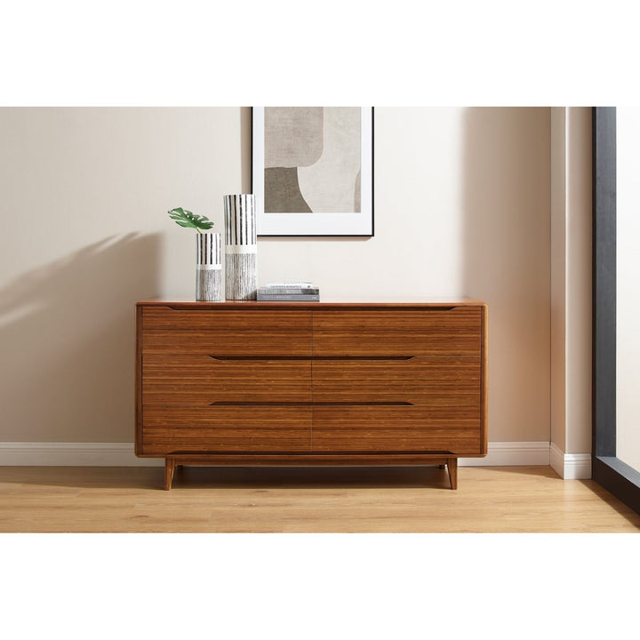 Currant Six Drawer Double Dresser - Amber