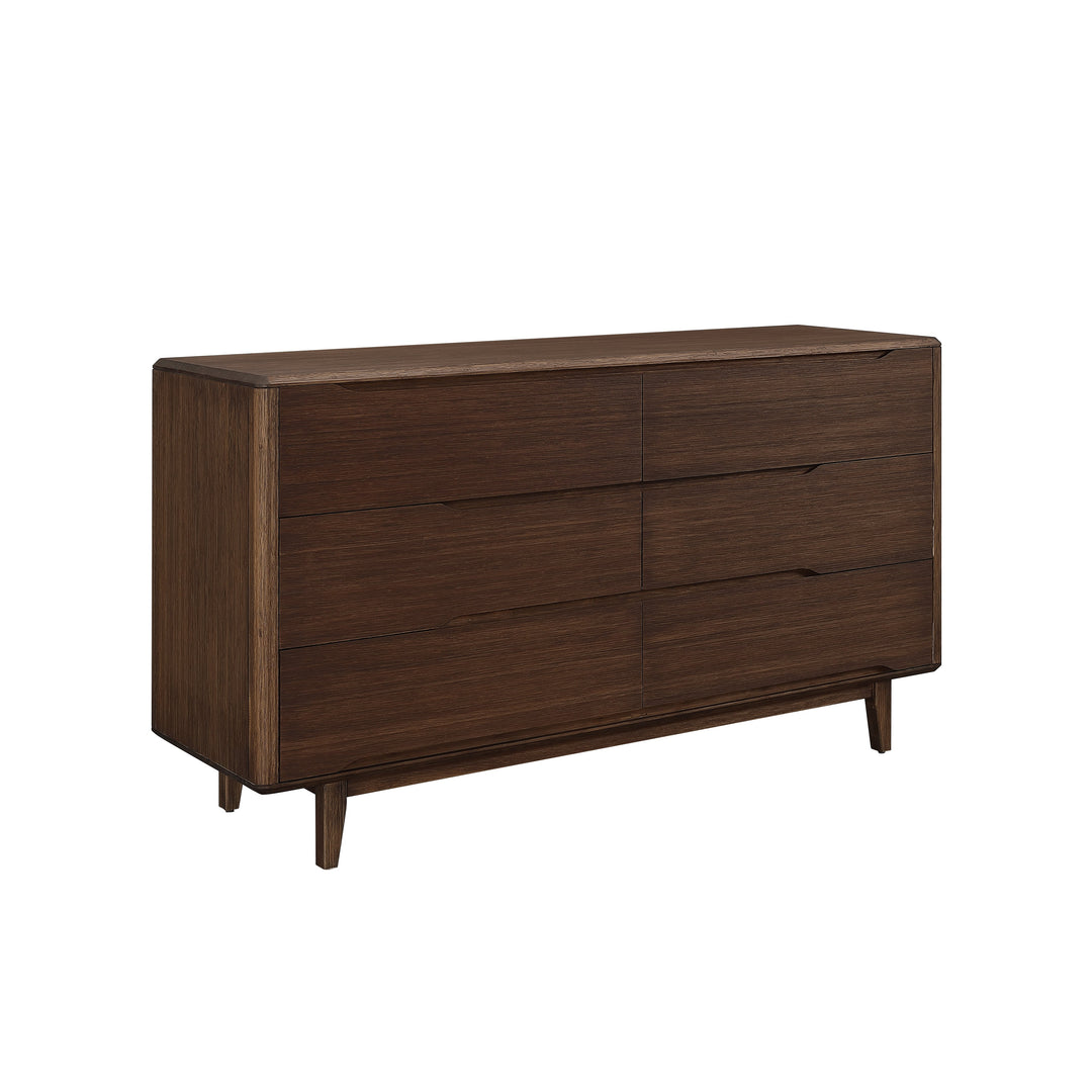 Currant Six Drawer Double Dresser - Oiled Walnut