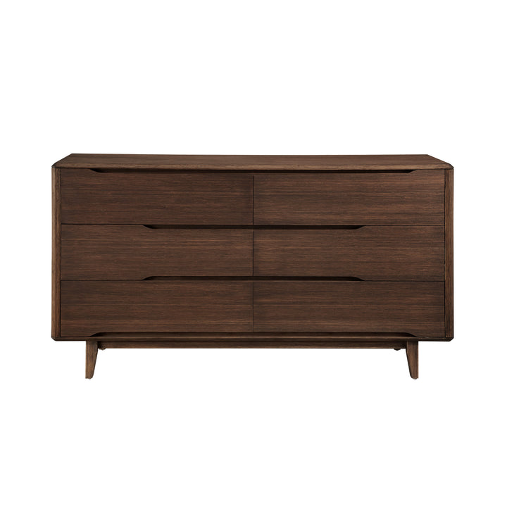 Currant Six Drawer Double Dresser - Oiled Walnut