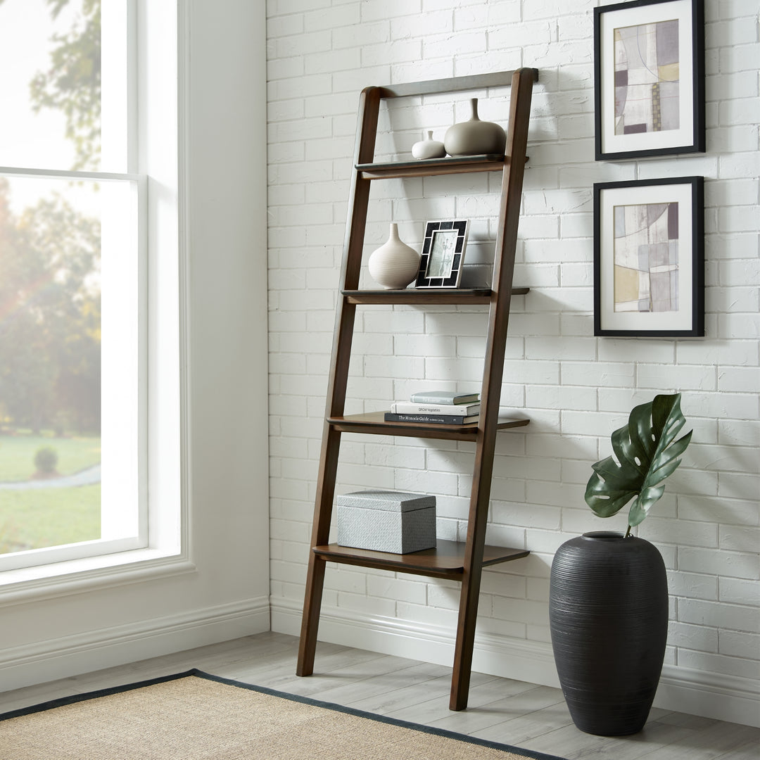 Currant Leaning Bookshelf - Black Walnut