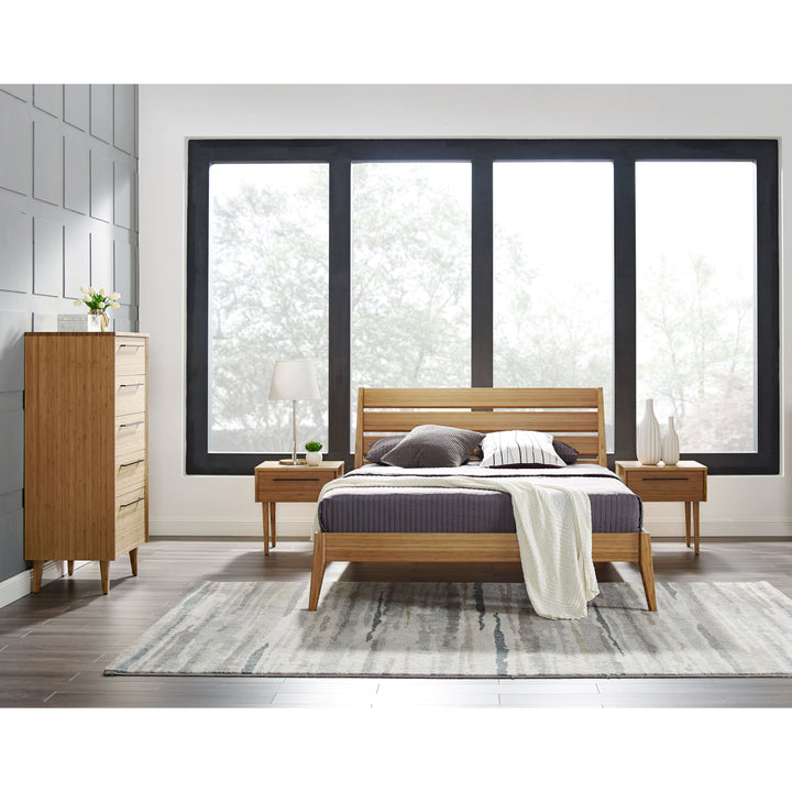 Sienna Eastern King Platform Bed - Caramelized