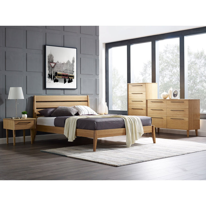 Sienna Eastern King Platform Bed - Caramelized