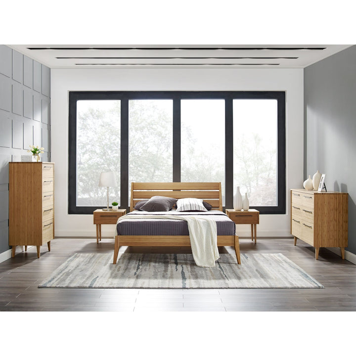 Sienna Eastern King Platform Bed - Caramelized