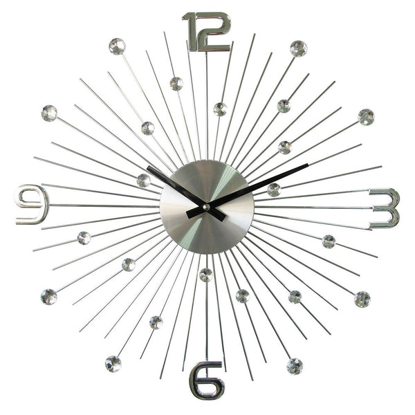 Verichron Piccolo Million Dollar Clock, shown in silver and chrome with metal, crystal, and wall-mounting hardware.