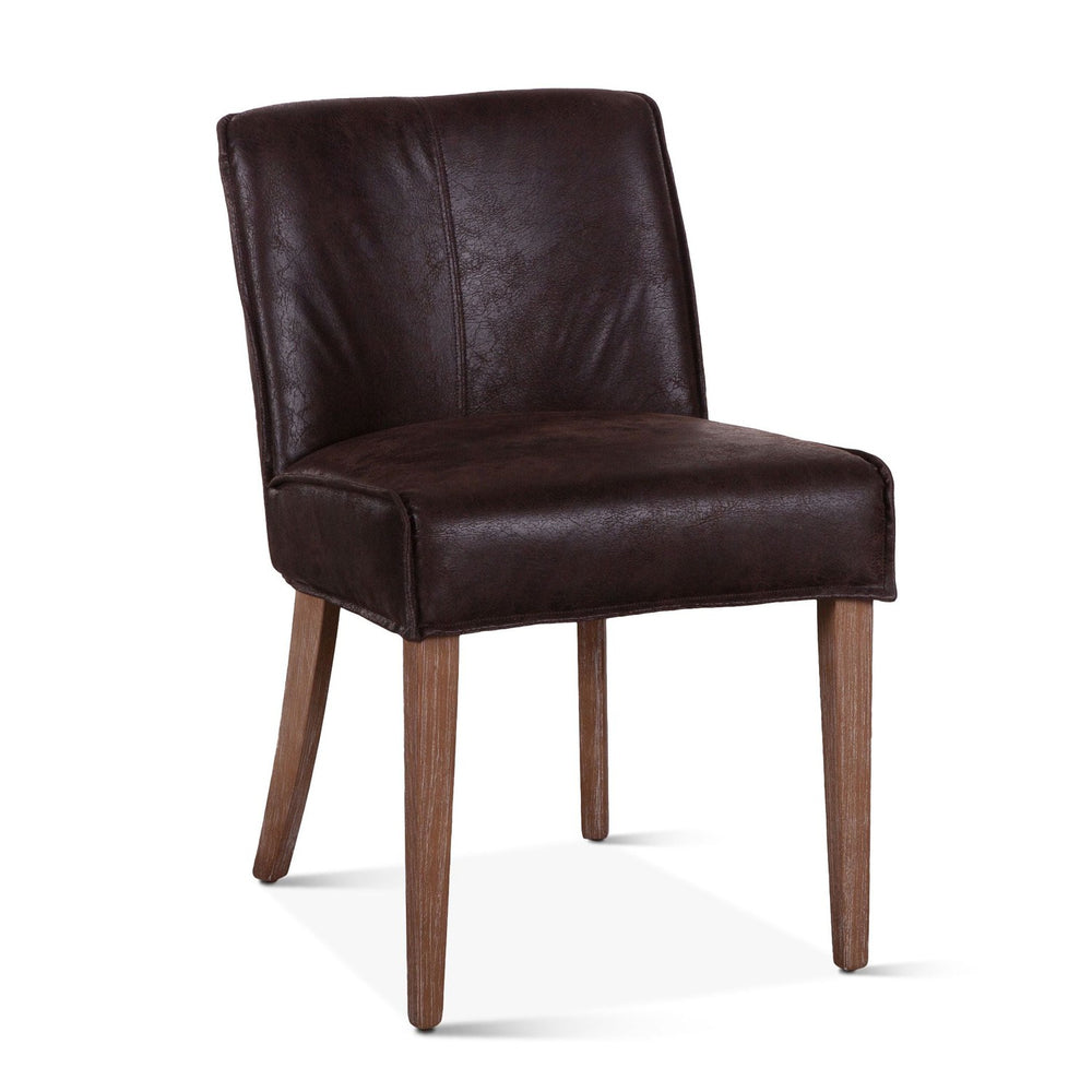 Buddy 20" Dining Chair - Set of Two-Home Trends & Designs-HOMETD-G201-364-340-82-Dining ChairsDark Brown Leather and Natural Legs-2-France and Son