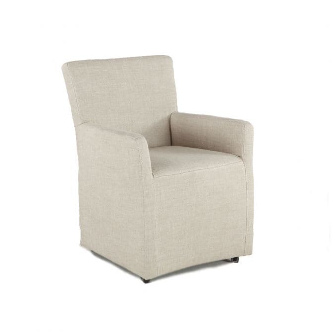 Peabody Wheeled Arm Chair-Home Trends & Designs-HOMETD-G201-646-J08-47-Lounge ChairsLinen-7-France and Son