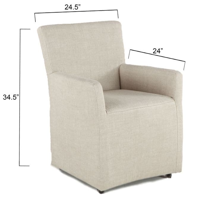 Peabody Wheeled Arm Chair-Home Trends & Designs-HOMETD-G201-646-530-47-Lounge ChairsLeather-9-France and Son