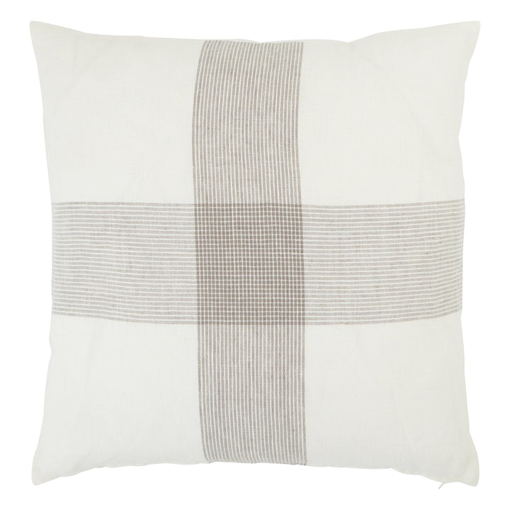 Vibe by Jaipur Living Pembroke Striped White/ Gray Poly Fill Pillow (20" Square)