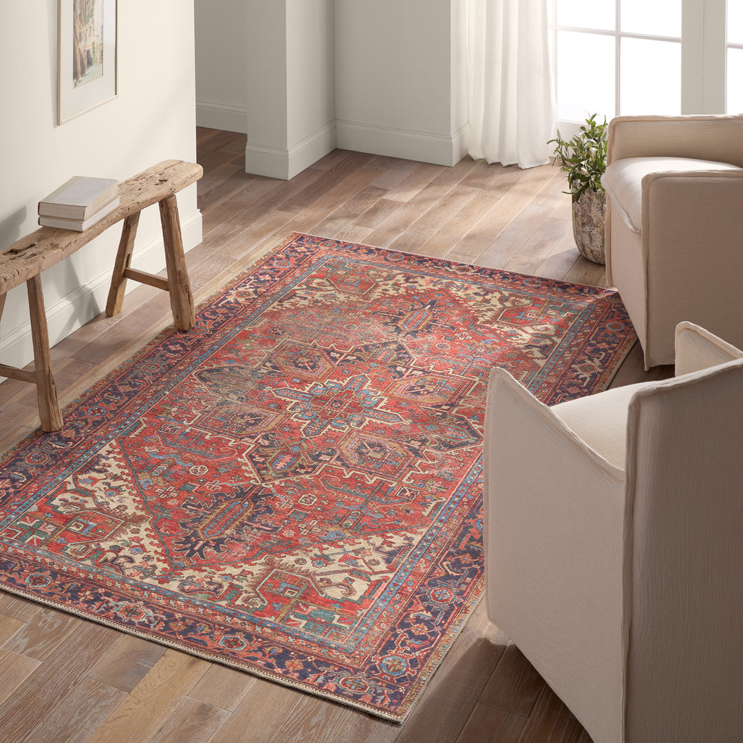 Vibe by Jaipur Living Lucinda Medallion Red/Blue Runner Rug (3'X8')