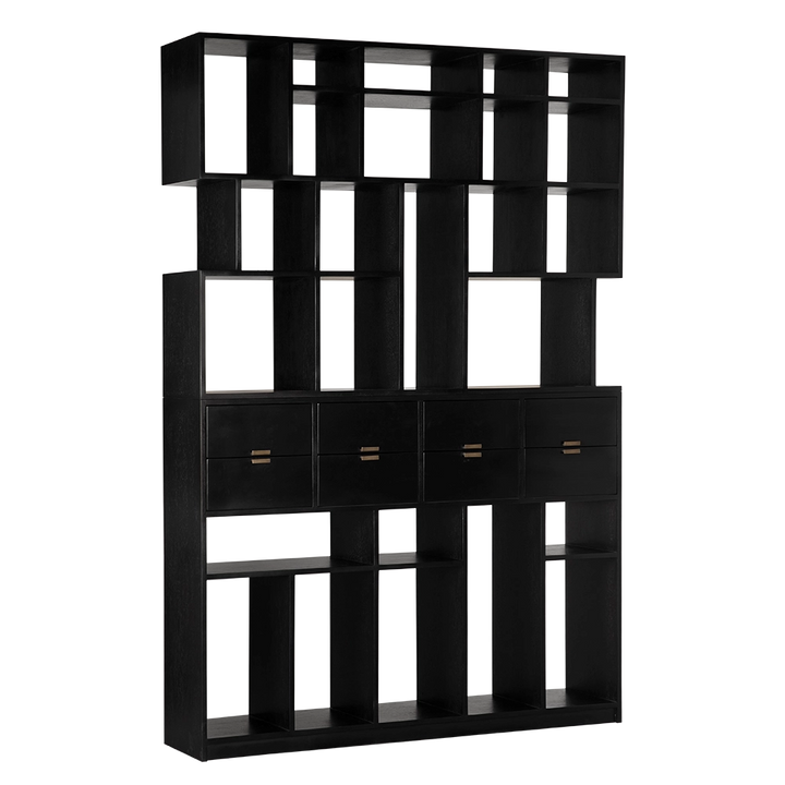 Grobius Bookcase, Hand Rubbed Black