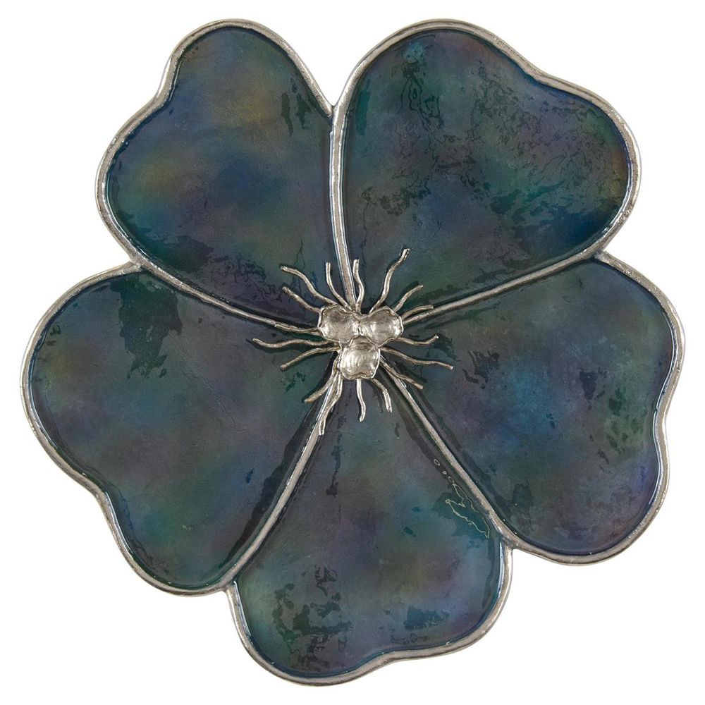 Wall Art Blossom Wall Sculpture I - Green,Purple,Silver