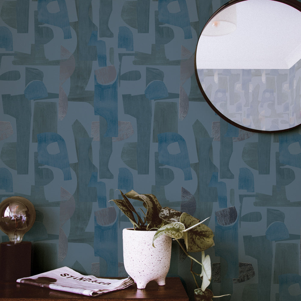 Geo Composition Peel And Stick Wallpaper-Tempaper & Co.-Tempaper-GC15104-Wall PaperCoastal Blue & Cedar-12-France and Son