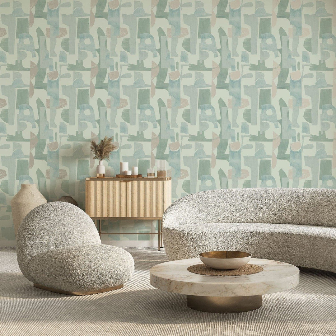 Geo Composition Peel And Stick Wallpaper-Tempaper & Co.-Tempaper-GC15104-Wall PaperCoastal Blue & Cedar-17-France and Son