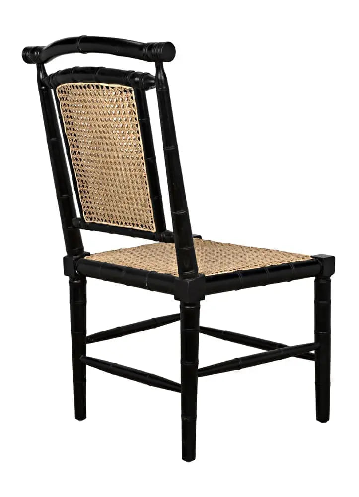 Colonial Bamboo Side Chair, Hand Rubbed Black