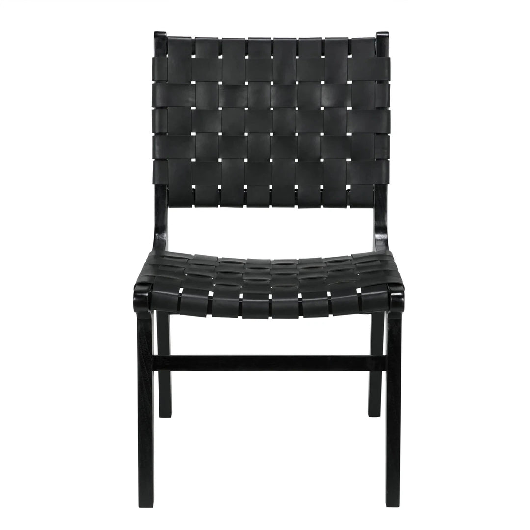 Dede Black Leather Dining Chair