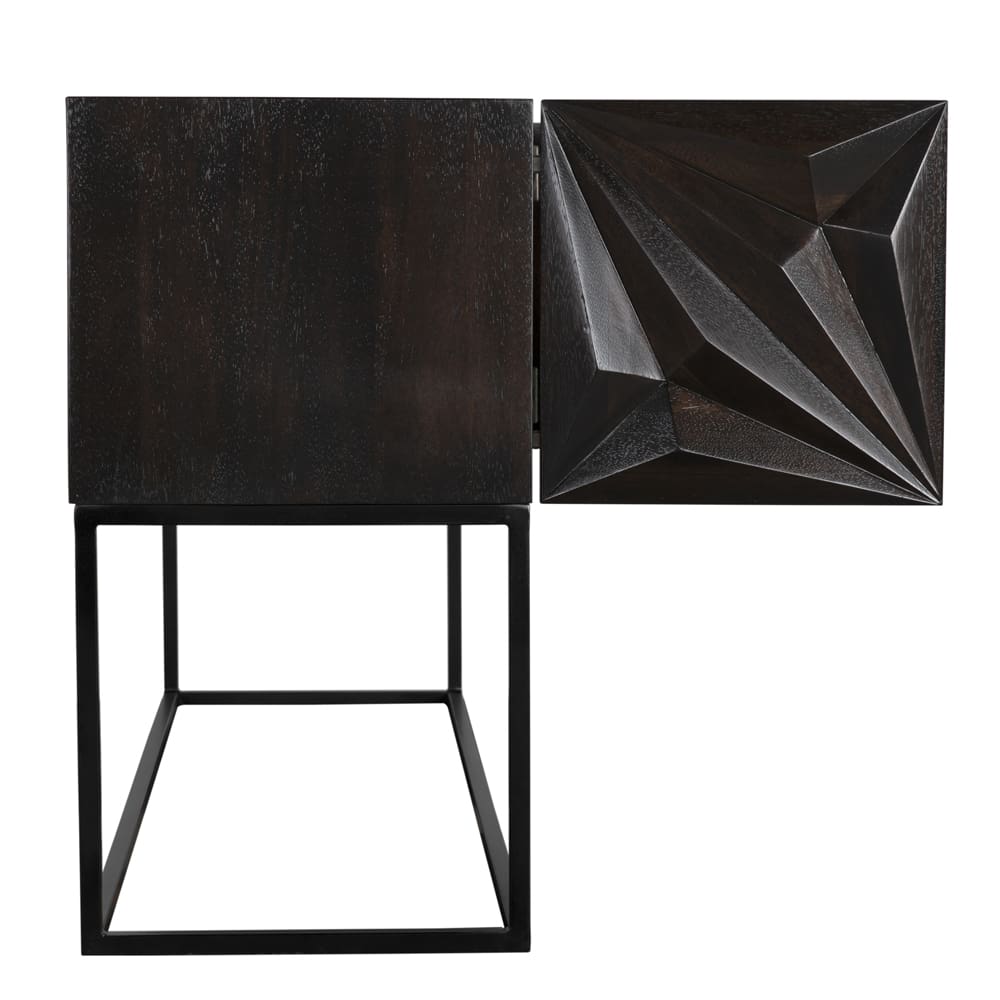 Zurich 60" Console - Ebony Walnut with Steel
