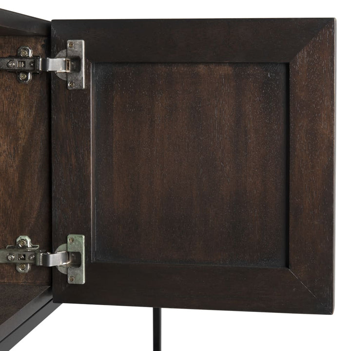 Zurich 60" Console - Ebony Walnut with Steel