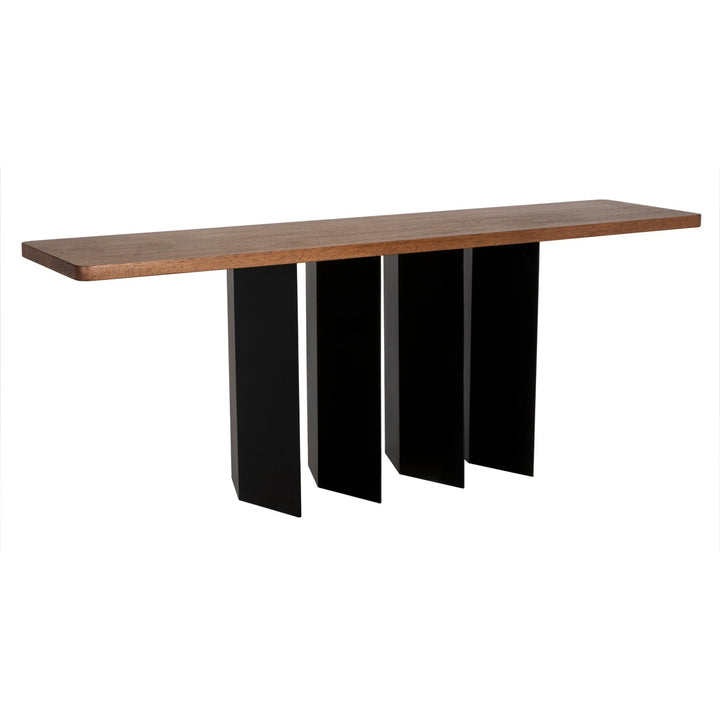 Delta Console with Metal Base - Dark Walnut