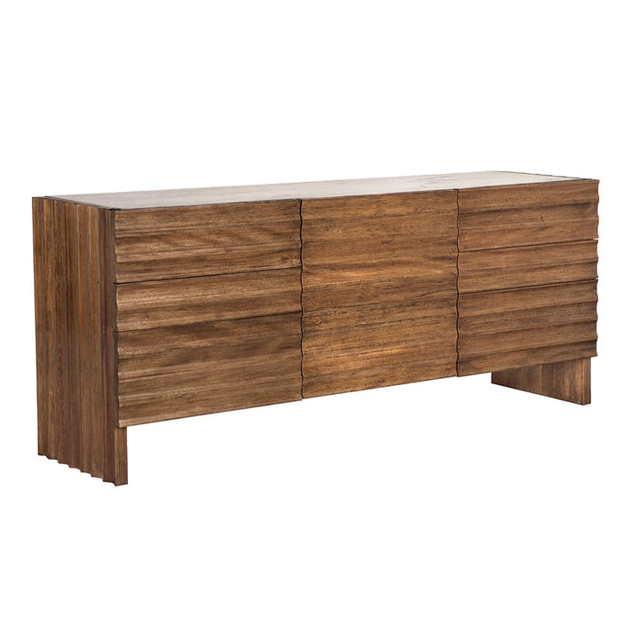 Noir Furniture Gauss Sideboard with Marble Top Dark Walnut