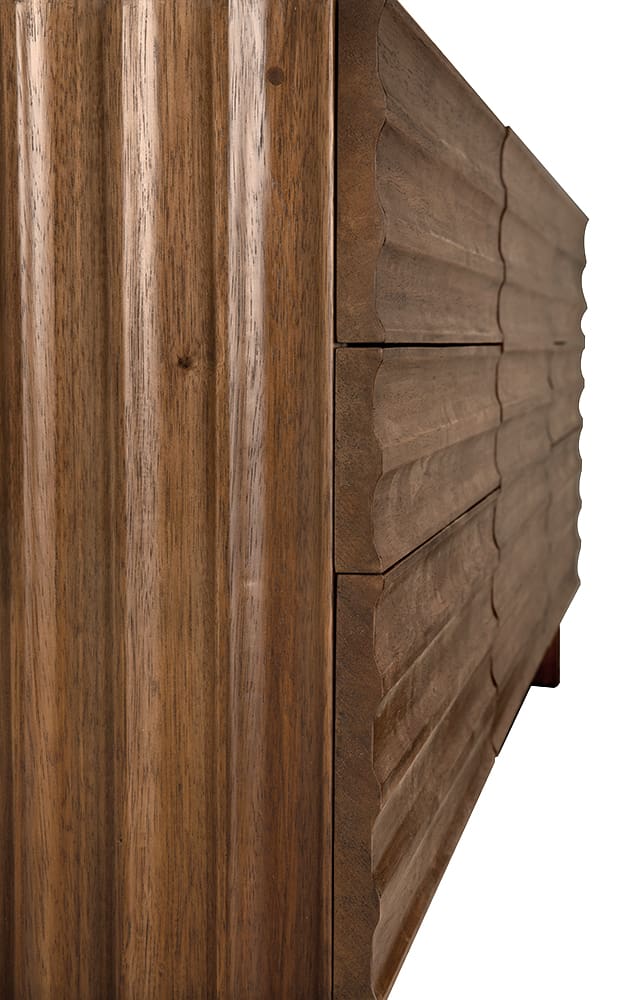 Noir Furniture Gauss Sideboard with Marble Top Dark Walnut