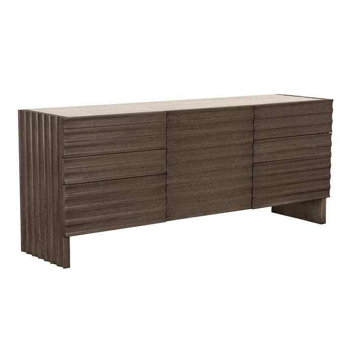Noir Furniture Gauss Sideboard with Marble Top Greige Walnut