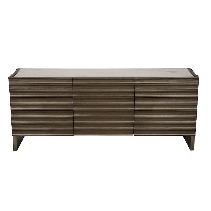 Noir Furniture Gauss Sideboard with Marble Top Greige Walnut