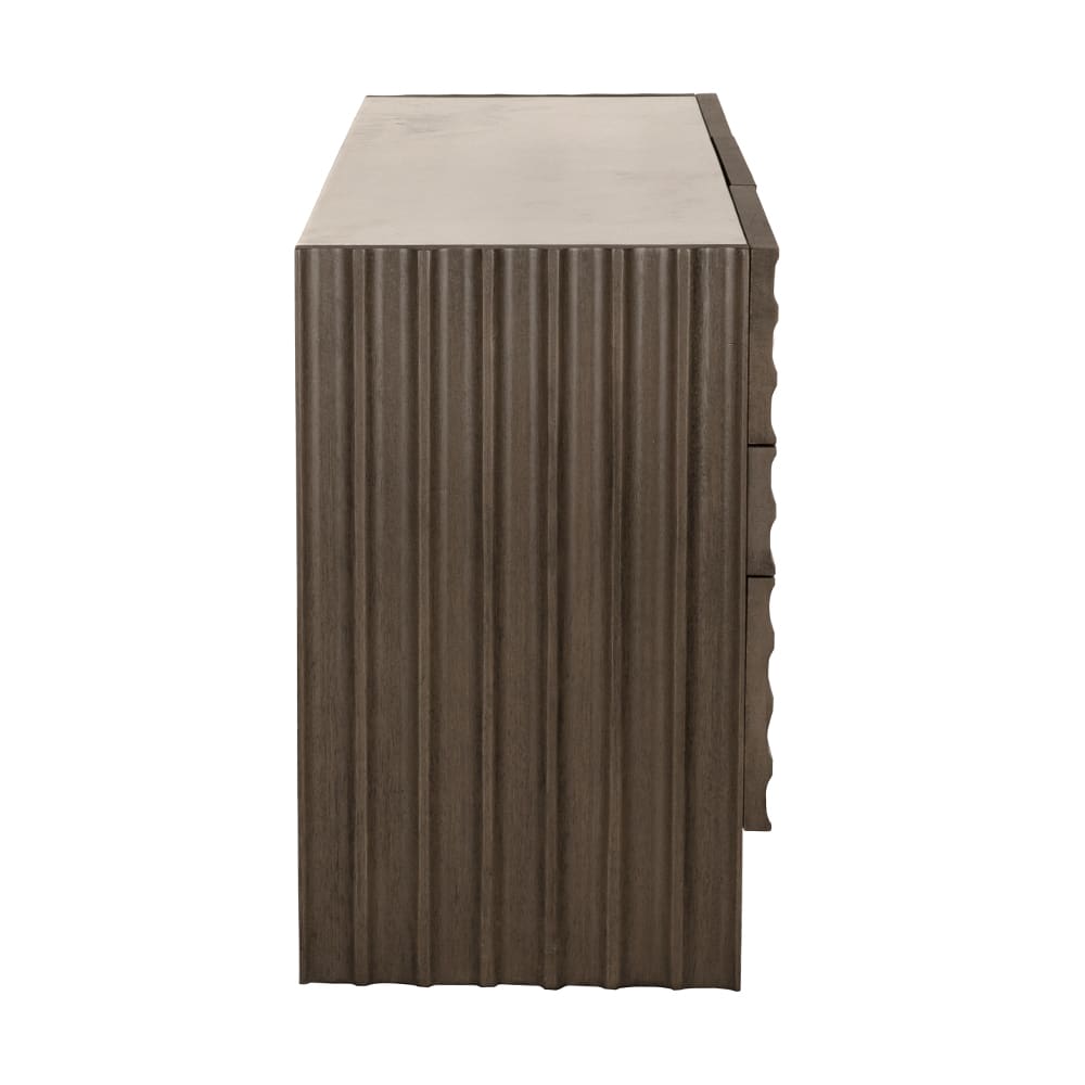 Noir Furniture Gauss Sideboard with Marble Top Greige Walnut