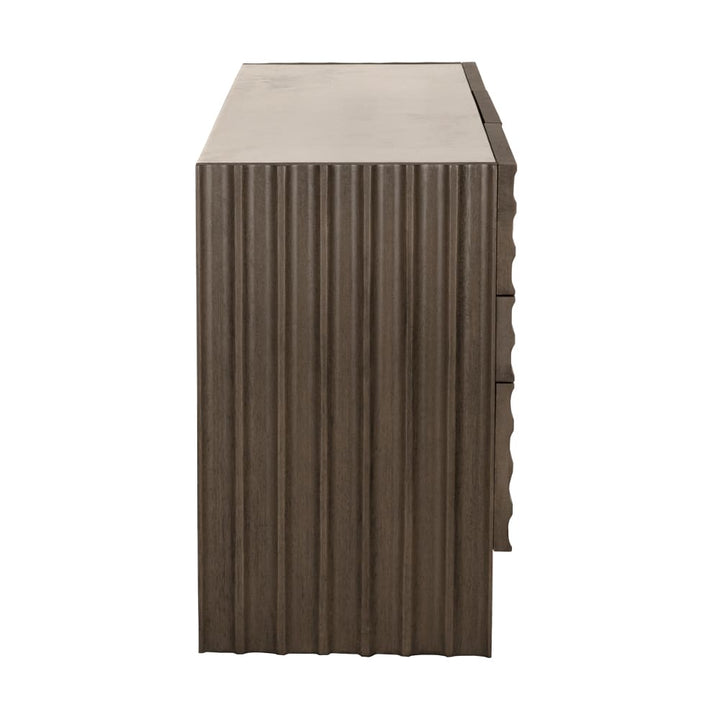 Noir Furniture Gauss Sideboard with Marble Top Greige Walnut