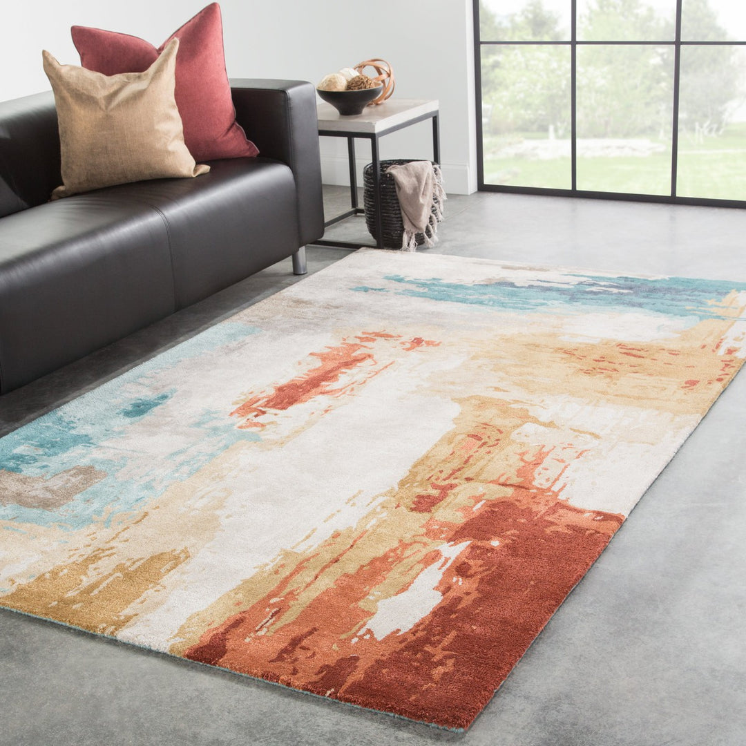 Jaipur Living Swisher Handmade Abstract Blue/ Red Area Rug (5'X8')