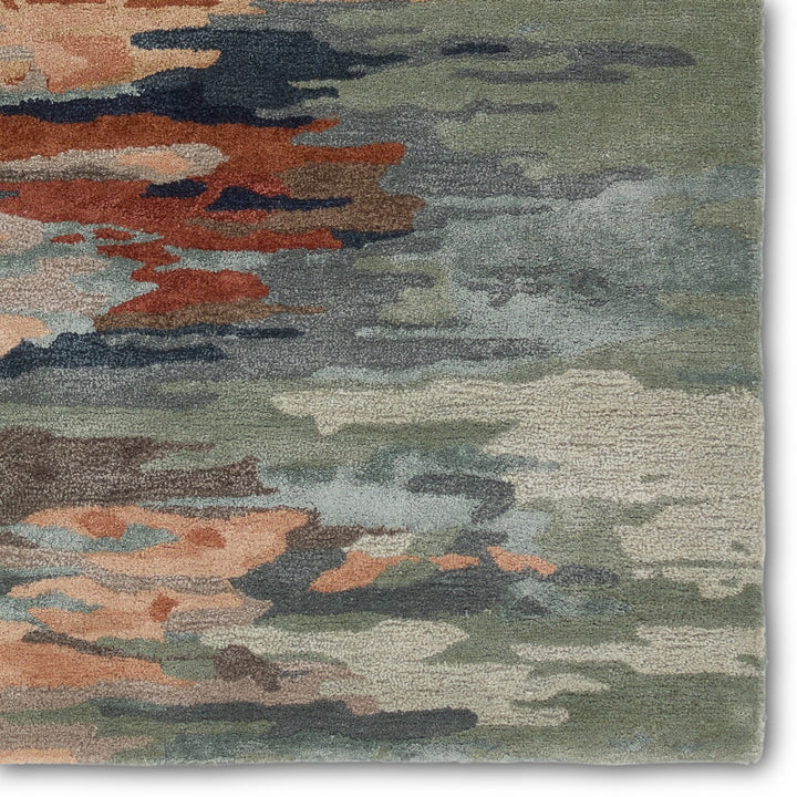 Jaipur Living Ryenn Handmade Abstract Sage/ Peach Area Rug (9'X12')