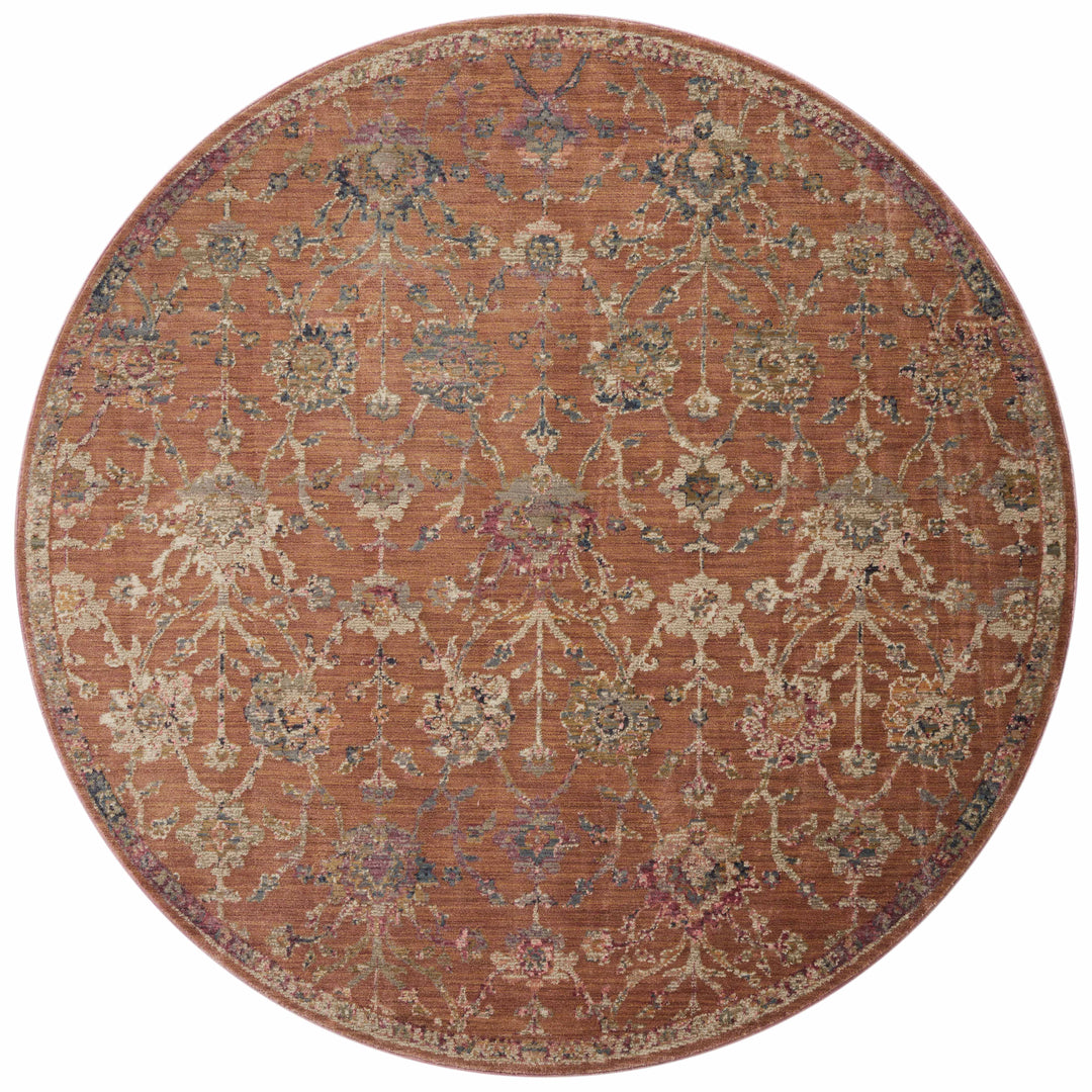 Loloi Giada Terracotta / Multi 3'-2" x 3'-2" Round Accent Rug