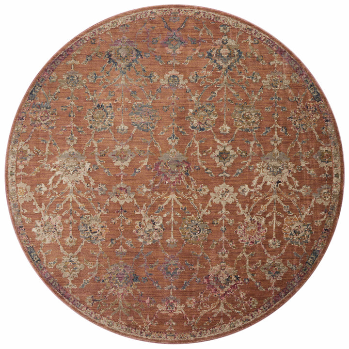 Loloi Giada Terracotta / Multi 3'-2" x 3'-2" Round Accent Rug