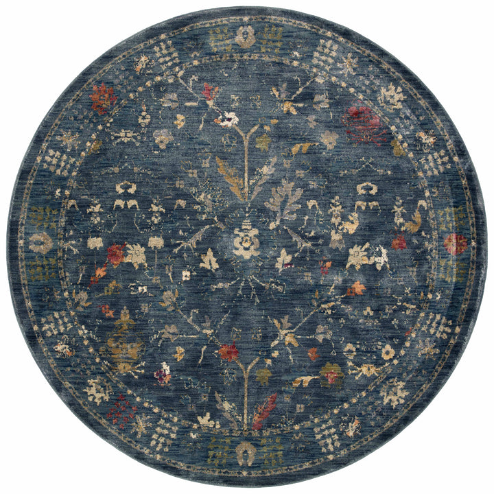 Loloi Giada Denim / Multi 5'-0" x 5'-0" Round Area Rug