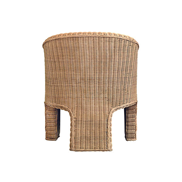 Lounge Chairs Rattan Three Leg Lounge Chair With Performance Ivory Linen