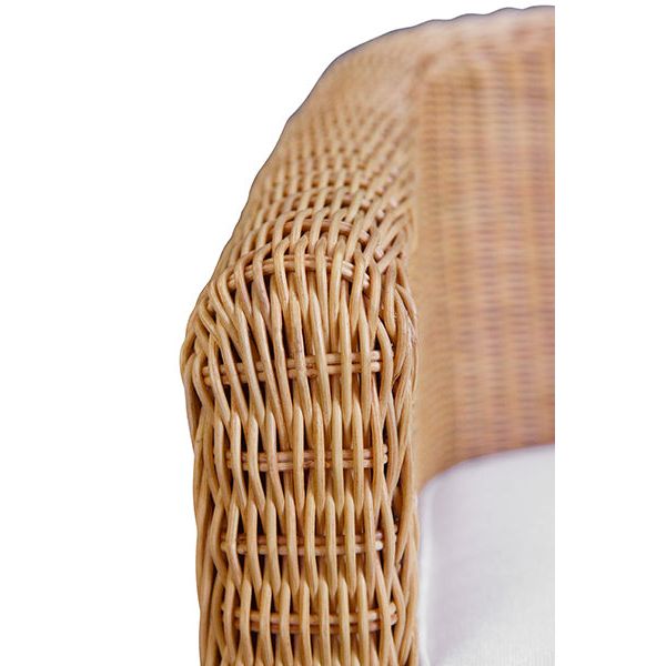 Rattan Three Leg Lounge Chair With Performance Ivory Linen