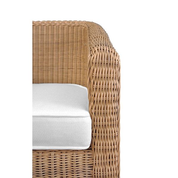 Rattan Three Leg Lounge Chair With Performance Ivory Linen