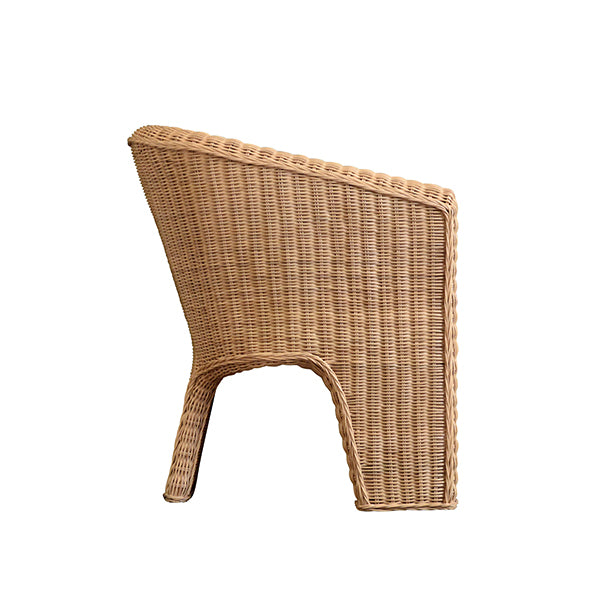 Lounge Chairs Rattan Three Leg Lounge Chair With Performance Ivory Linen