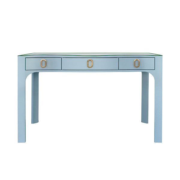 Dressers & Chests Gladys Curved Front Desk With Three Drawers In Light Blue