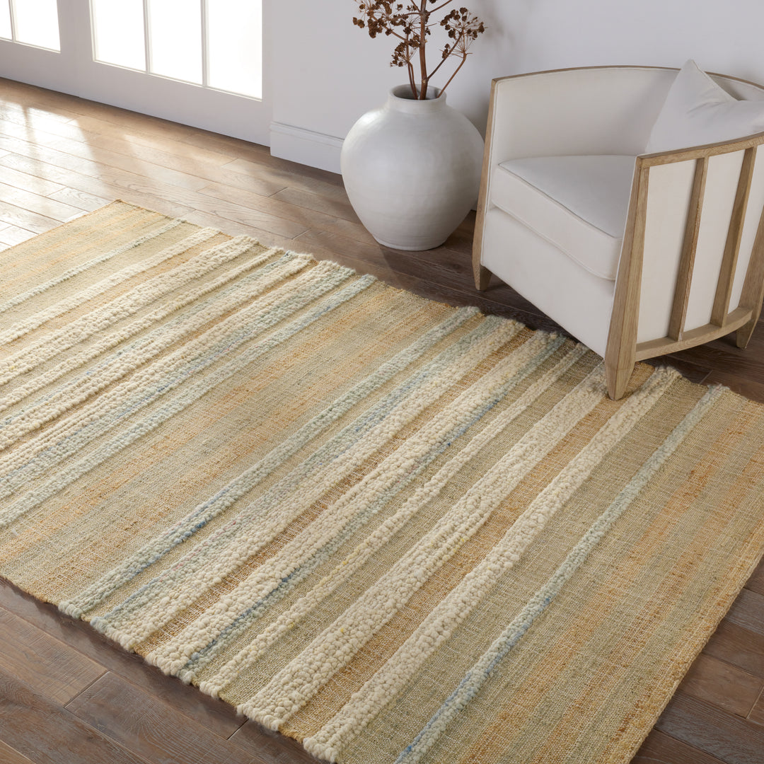 Jaipur Living Eirene Natural Striped Beige/ Blue Runner Rug (2'6"X9')