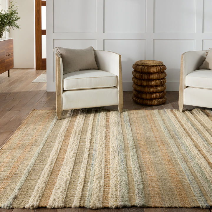 Jaipur Living Eirene Natural Striped Beige/ Blue Area Rug (8'X10')